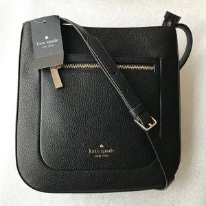 kate spade new york Leila Top Zip  Crossbody Bag  Black
